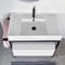 Console Sink Vanity With Ceramic Sink and Glossy White Drawer, 35